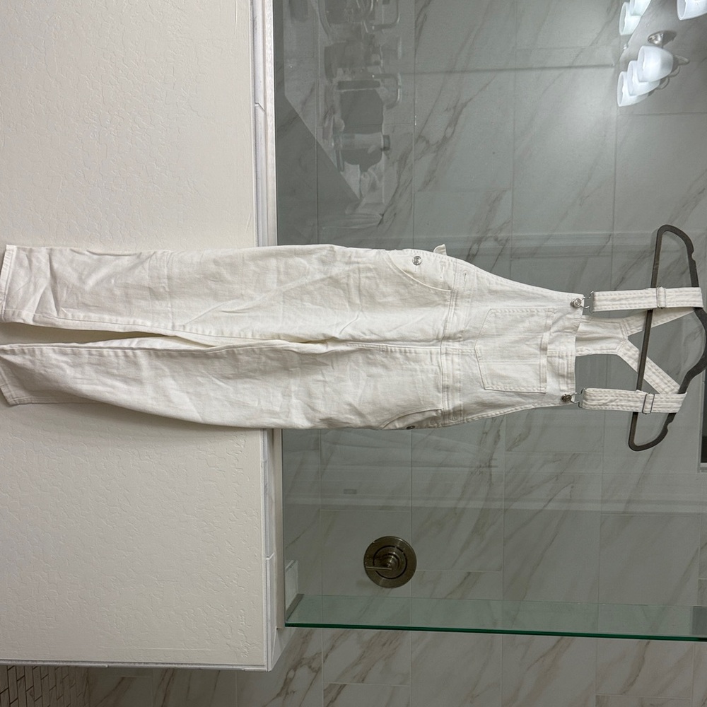 White Denim Overalls